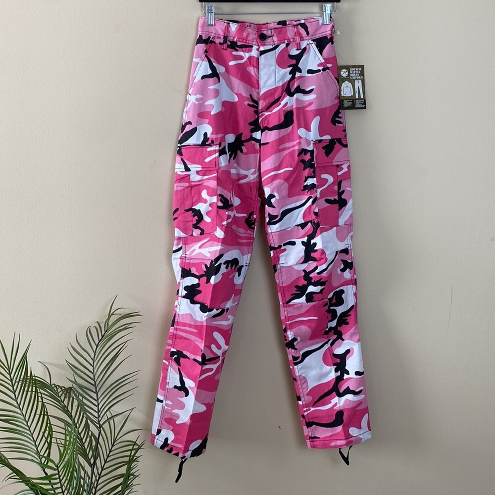 Rothco Military Sky Blue Camo High Rise Adjustable Waist Cargo Jogger Sweatpants - Picture 13 of 14